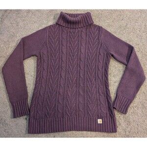 Carhartt Monatou Cableknit Turtleneck Sweart Sweatshirt Purple 100719 Women's S